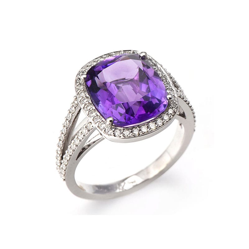Lionel Meylan Bijouy Bague Amethyst White Gold